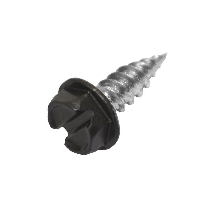 Malco 7X1/2 Royal Brown Zip-in Self-Piercing Screws | 1/4" Slotted Hex Washer Head Sheet Metal Screws | Fast & Easy Piercing | Zinc Plated (100 Count) - Image 1